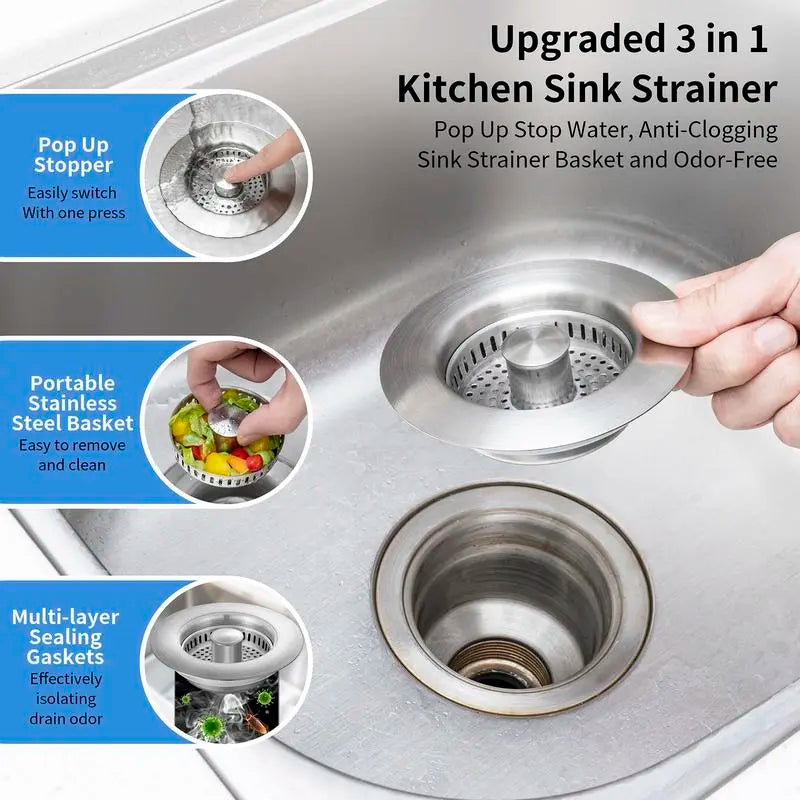 Arvayn 3-in-1 Sink Strainer – Filter, Catch & Protect